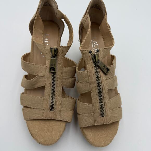 Ralph Lauren Shoes - Ralph Lauren Kelcie Wedge Sandal Beige Espadrilles Vacation Resortwear Coastal 6